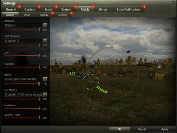 Reticle Customization: Arcade, Sniper, and Artillery Views